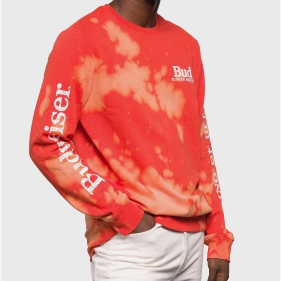 Junk Food Men's King of Beers Long Sleeve Crew Neck Fleece Sweatshirt Size S NEW - Picture 1 of 7